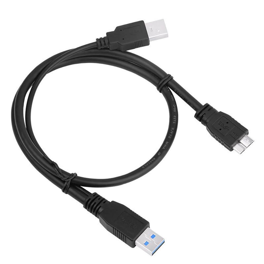USB 3.0 Type A To Micro B AM Male to B Male Port Double Head Y Cable Transmission Data Power Supply Cord Mobile Hard Drive Disk Data Cable