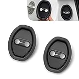 Opuweiy 2 PCS Door Latch Protective Cover, Silicone Door Lock Shockproof Cover, Automotive Lock Silent Decorations, Universal for Most Cars, Trucks, SUVs (Black)