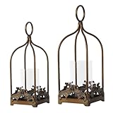 JECOMPRIS Vintage Kerzenhalter Bronze Windlicht Hängend für Restaurant Hotel Dekorativer Eisenkunst Kerzenständer als Stilvolle Tisch und Wanddeko
