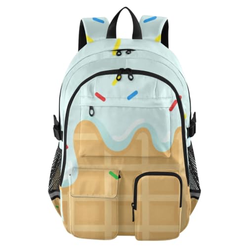 Mochila para el trabajo y laptop de 7-18 pulgadas equipaje escolar diseño helado blanco