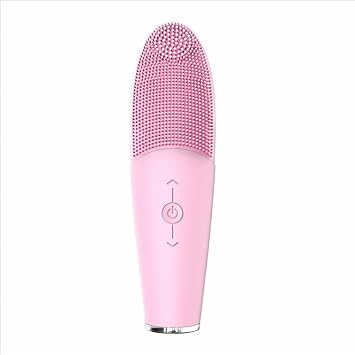 Facial Massager Exfoliator, Facial Cleansing Brush, Cleansing Massage Sonic Vibration High Frequency Cleaning, for Exfoliating Massaging Deep Pore Cleansing,Pink