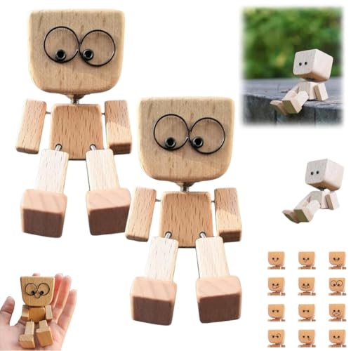 Charmante petite figurine en bois qui se balance avec 12...