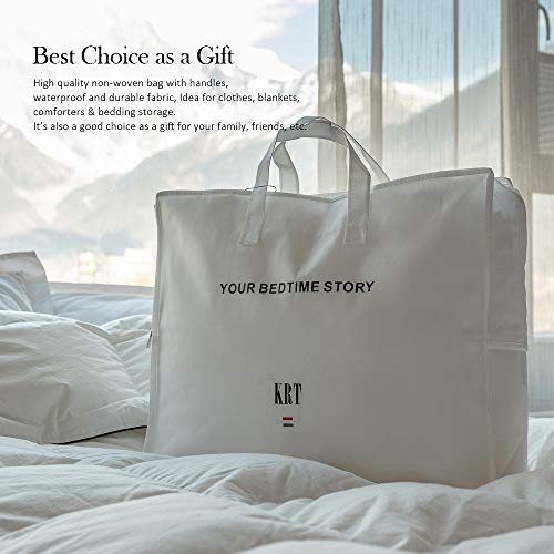 Krt Luxurious Goose Feathers Down Comforter Solid Grey Thickened Heavyweight Warmth Duvet Insert 100% Cotton Cover With Corner Tabs (Grey, Queen Winter) #TOP4