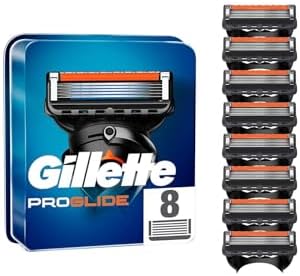 Gillette ProGlide Ostrza Wymienne do Maszynki, 8 Sztuk, Technologia FlexBall Dopasowuje się do Kształtów Twarzy