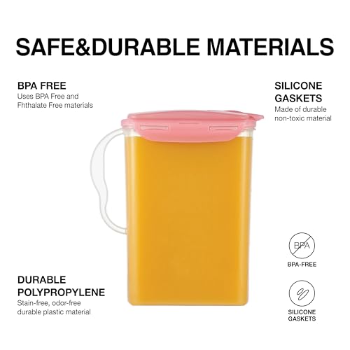 image for LocknLock Aqua Fridge Door Water Jug with Handle BPA Free Plastic Pitc