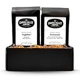 Carmel Valley Coffee Roasting Signature Icons Gift Box, Organic Whole Bean Coffee Gift Set Featuring Foglifter® French Dark Roast & Eastwood Medium Roast, 2 × 12oz Bags