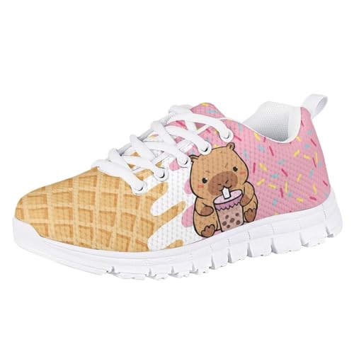 Cute Axolotl Girls Running Shoes Trendy Sneakers for Kids Athletic Shoes