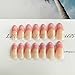 DANMANR Square Press on Nails Short Fake Nails French Acrylic Full Cover False Nails for Women and Girls 24PCS (Pink almond french)