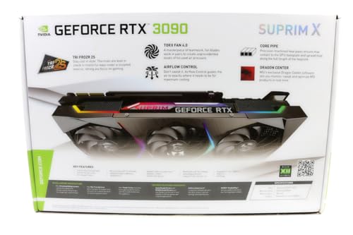 Image of MSI Gaming GeForce RTX 3090 24GB GDRR6X 384-Bit HDMI /DP 1875 MHz Ampere Architecture OC Graphics Card (RTX 3090 Suprim X 24G) (Renewed)