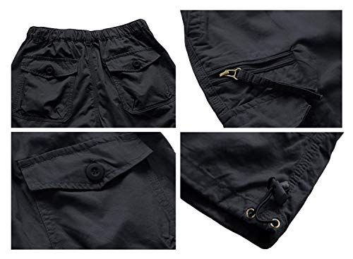 KEFITEVD 3/4 broek heren cargo shorts mannen bermuda shorts multi-zakken zomer korte broek katoen werkbroek elastische… - Image 6