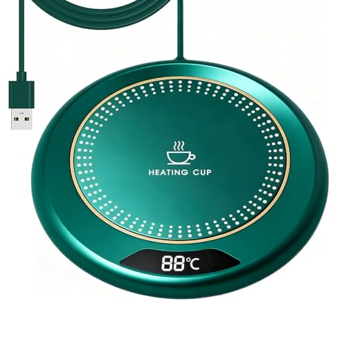 USB Coffee Mug Warmer with 3 Temperature Settings and Display - Portable USB Cup Warmer with 8 Hours Auto Shut Off, Smart Touch Technology for Home & Office Beverages