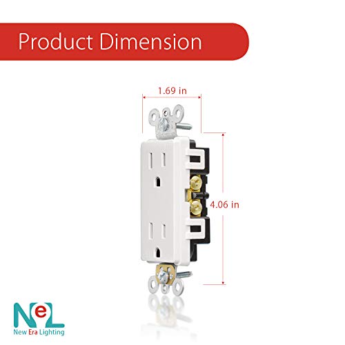 [20 Pack] 15 Amp, Tamper Resistant, 120 Volt, Child-Proof Outlets, Duplex Receptacle, White