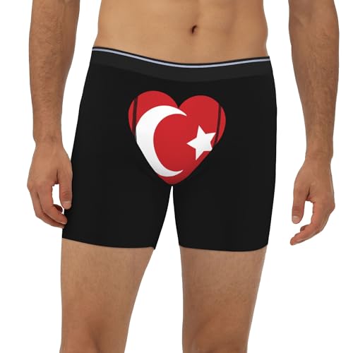 SEAEAGLE Love Turkish flag Adult Quadrangle Underpants Men's Long Boxer Briefs Male Fun Shorts4