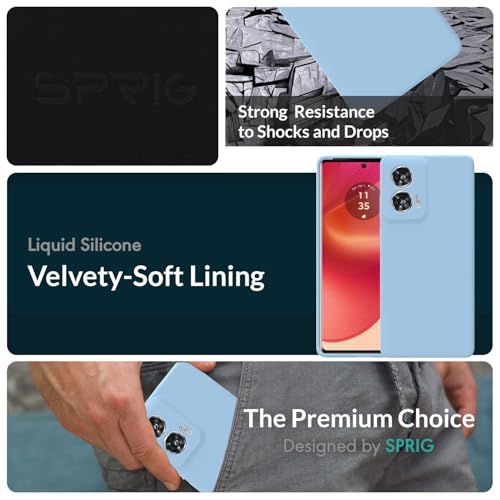 Image of SPRIG Compatible with Moto G96 Premium SilkTone Back Cover Drop Tested Shock Proof Mobile Case for Men, Women, Boys and Girls with Camera Protection (Blue)