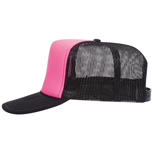 Image of OTTO Polyester Foam Front 5 Panel High Crown Mesh Back Trucker Hats in 97, Bulk, Wholesale