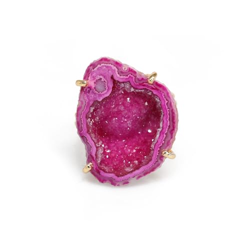Dazzle Appeal Elegant Agate Quartz Druzy Gemstone Rings for Women