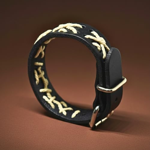 Image of THE MEN THING REBEL STITCH - 18mm Genuine Leather Adjustable Bracelet for Men & Boys (9 inch)