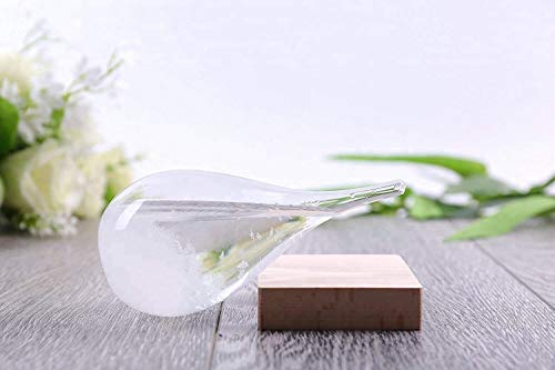 Unique Gadgets & Toys Storm Glass Weather Station Barometer with Wooden Base Scientific Decorative Gift - Small - Thumbnail 4