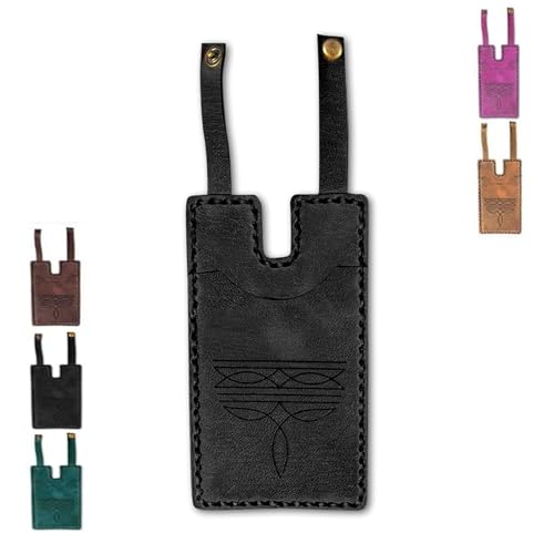 Western Boot Wallet with Snap Strap, 2025 Fashionable leather wallet to hold cards, Handcrafted Novel Minimalist Leather Bag, Snap Mini Fastening Purse for Men Women (Black)