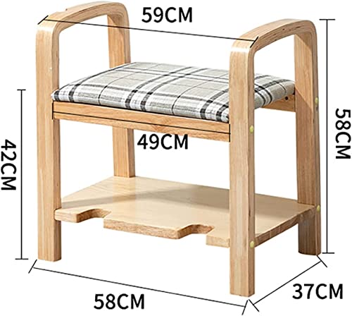 Taburete para zapatos resistente con sofisticado diseño de hebilla de muleta 3
