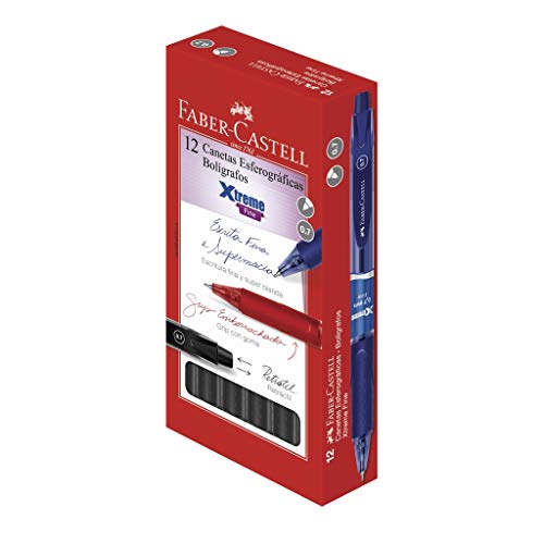 Caneta Esferográfica Xtreme 0.7 12 Unidades, Faber-Castell, Preto