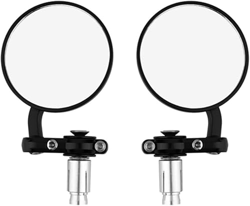 Miniatura 2 de Espejos retrovisores laterales para motocicleta, color negro, para manillares de 78 pulgadas, compatibles con Street Bikes Sports Scooter Chopper