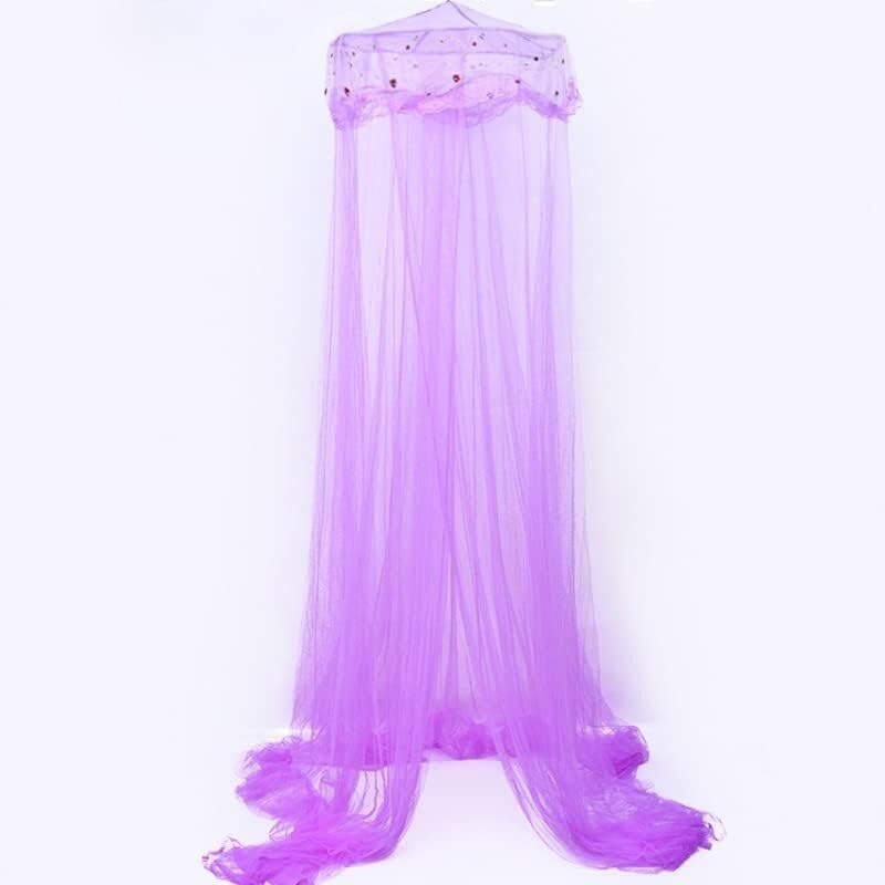 GJMSSMY Mosquitera de Cama, mosquitera Tipo Domo con Encaje, Dosel para Cama Infantil de Princesa para habitación de niñas (Color: Morado)