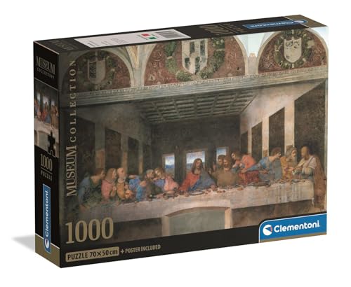 Clementoni - Puzzle Adulto 1000 Piezas Museum The Last Supper Compact Box, 39965