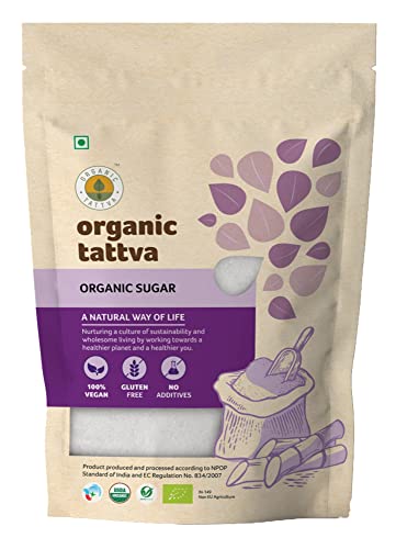 Organic Tattva All Natural ‘Sugar’, Zero Chemicals, Organically Processed, from Freshly Squeezed Sugar Cane Juice (1 Kg, Pouch) Organic Tattva All Natural ‘Sugar’, Zero Chemicals, Organically Processed, from Freshly Squeezed Sugar Cane Juice (1 Kg, Pouch)
