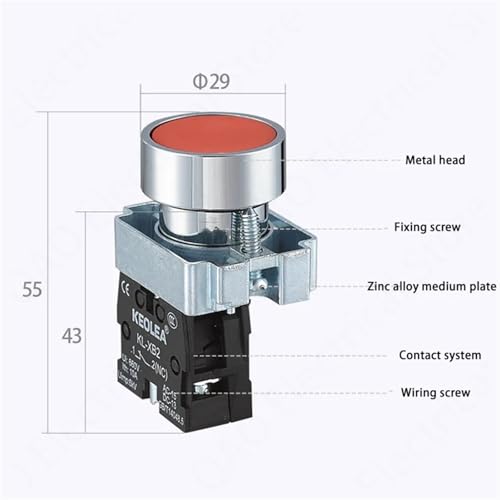 Interruptor XB2 de botón robusto con símbolo de 22mm para control de energía de alta precisión 3