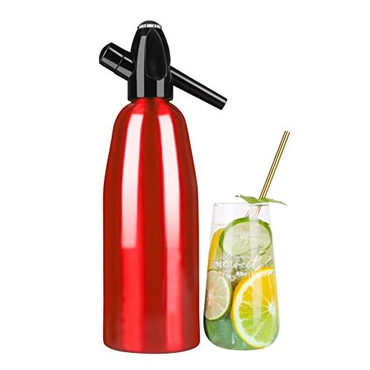 FDYD Soda Maker bärbar seltzer flaska kolsyrat vatten hemlagad mousserande drycker maskin, röd