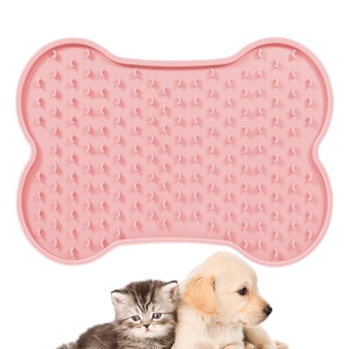 Alfombra de lamer para mascotas, alfombra de lamer para perros - Alfombra de alimentación para mascotas | Alfombra lamiendo para perros y gatos, alfombra de lamer con forma de hueso para aliviar el