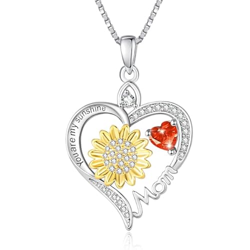 HeartMelody �Ђ܂�� �n�[�g�l�b�N���X �����p You Are My Sunshine 18K �z���C�g�S�[���h���b�L �a���΃l�b�N���X �Ђ܂�� ����W���G���[ �a���� �N���X�}�X �M�t�g ���� �}�} �ޏ�, Suitable for mos