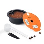 RECAFIMIL Reusable Coffee Filter, Refillable Coffee Capsules Pods 60ml PP Plastic Reusable Capsules for Bosch Tassimo Coffee Machine Accessory