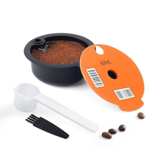 Capsules de café réutilisables RECAFIMIL, dosettes rechargeables en plastique compatibles avec les machines Tassimo (60 ml)