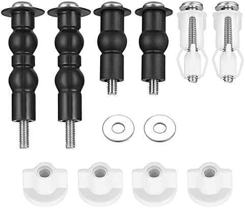 4Pcs Toilet Seat Screws Assortment, Toilet Seat Expanding Rubber Fittings WC Blind Hole Fixings Top Nuts Screw Kit