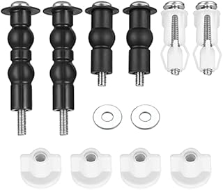 4Pcs Toilet Seat Screws Assortment, Toilet Seat Expanding Rubber Fittings WC Blind Hole Fixings Top Nuts Screw Kit