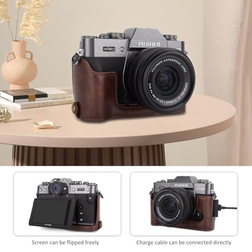 Funda kinokoo para cámara Fujifilm XT30 III de cuero PU miniatura 3