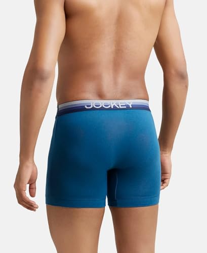 Image of Jockey ZN03 Men's Super Combed Cotton Elastane Stretch Solid Boxer Brief with Ultrasoft Waistband