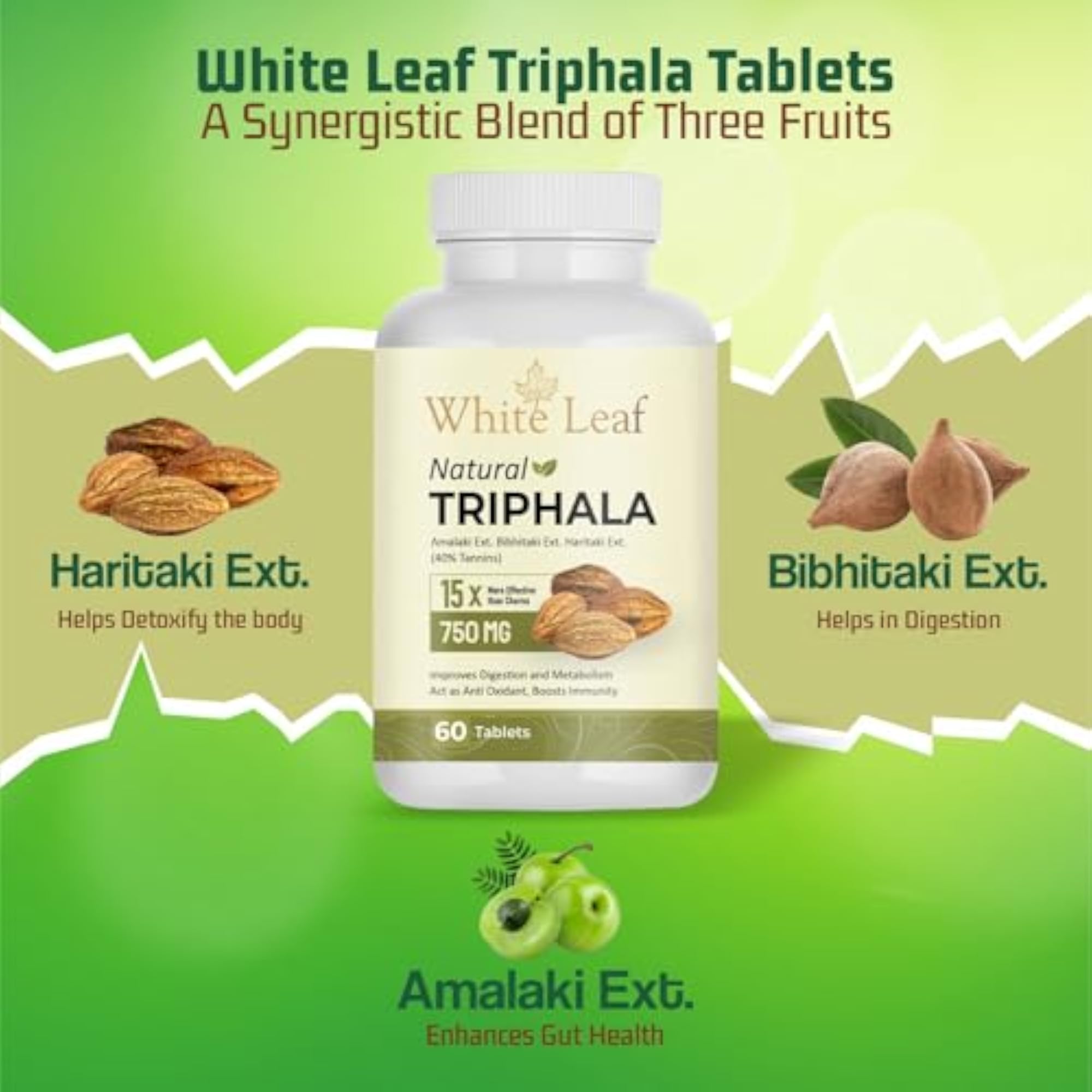 Triphala Tablets, 750mg, 60 Tablets