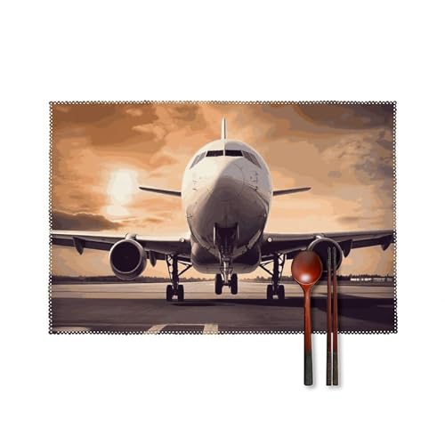 Sets de table avion lavables parfaits pour les repas en terrasse - 2