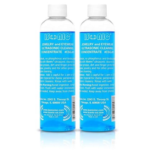 iSonic Ultrasonic Jewelry &amp; Eyeglass Cleaner Solution, 8 oz (2-Pack)