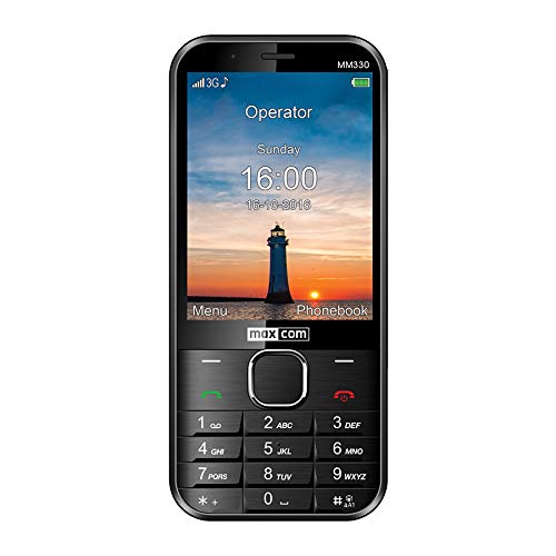 Maxcom mobiele telefoon seniorentelefoon Bluetooth 3,2 inch display 5MP camera FM radio en zaklamp zwart MM330 3G