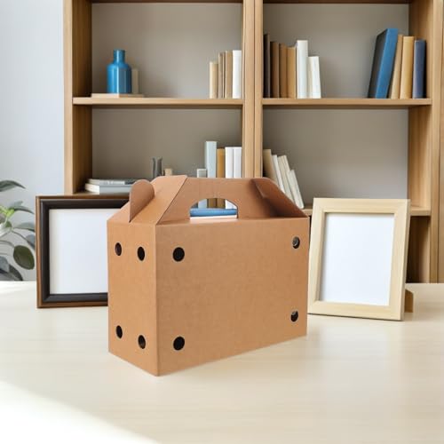 Caja de obsequio de papel con orificios de ventilación y asa reforzada, pack de 6 unidades 7