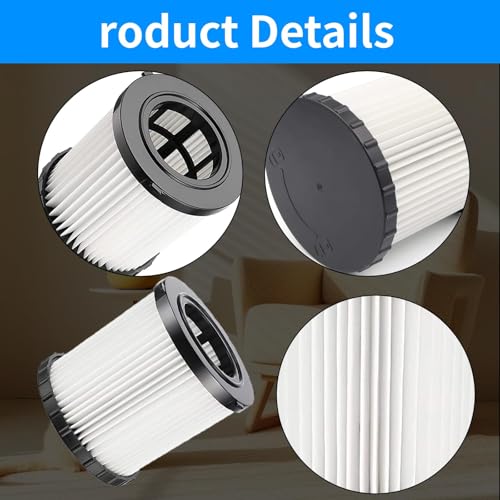 Image of 9 Pack DCV5801H DCV580H Vacuum HEPA Filter for DeWalt DCV580H, DCV581H 20V MAX Wet /Dry Vacuum, Washable and Reusable, 6 Foam Sleeve Filters and 1 Brush