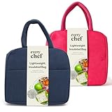 SOL 2pk Lightweight Insulated Lunch Bag – Small Cooler Tote with Thermal Lining for Food Storage, Portable Reusable Bag for Work, School, Travel, Picnic, Snacks & Beverages