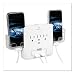RND Power Solutions Wall Power Station includes 3 AC Plugs and 2 USB ports with Surge Protection and 2 slide-out holders