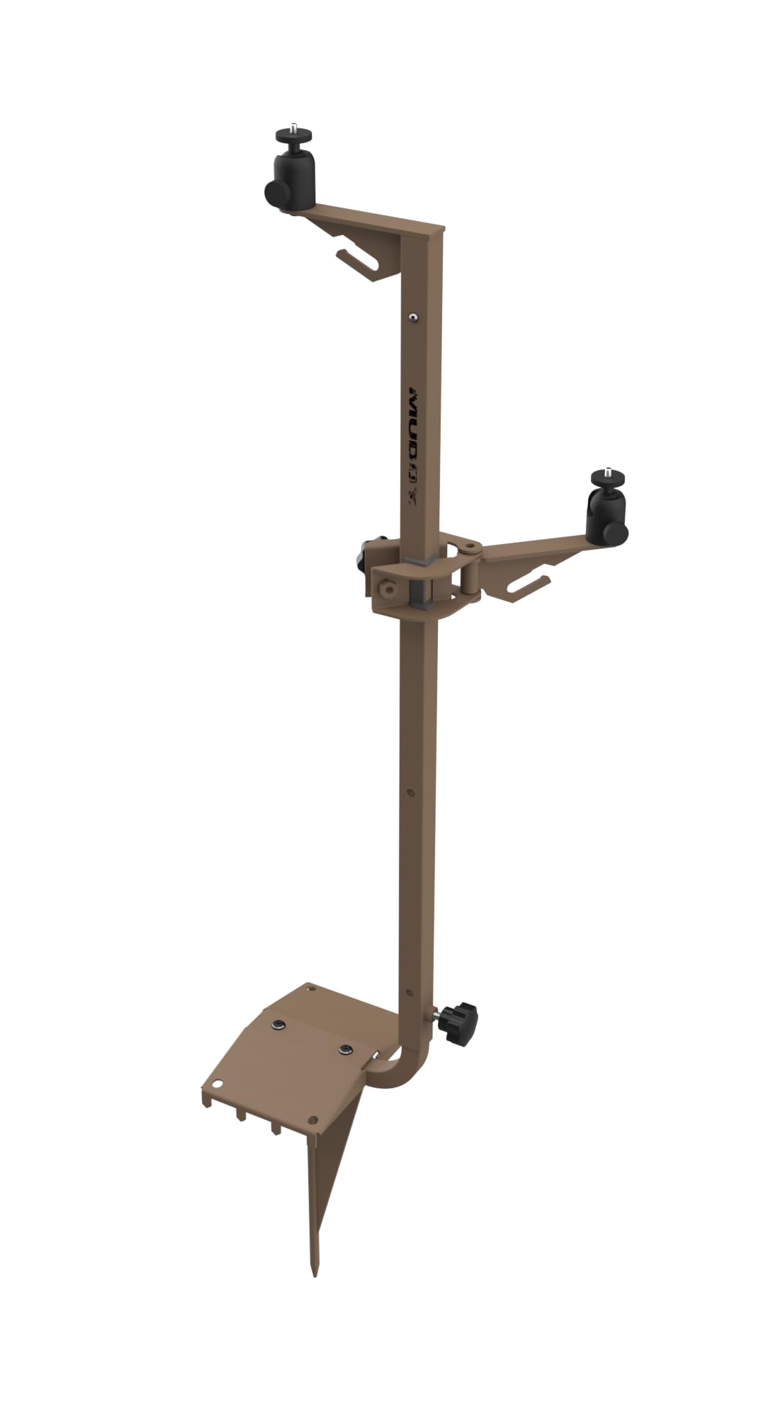 Muddy Poteau de Montage pour caméra Solaire – Double caméra et Panneau Solaire avec Pivot à 360°, Inclinaison à 180° et Construction en Acier