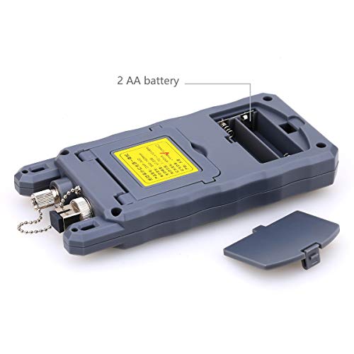 KELUSHI Fiber Optic Cable Tester -70 to +10 dBm Optical Power Meter with Visual Fault Locator, SC/FC Connector, Portable, Grey