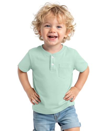 Image of Toddler Boys Cotton Henley T Shirts